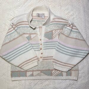 Lauren Hansen Vintage Hand knit Sweater with Pastel Colors